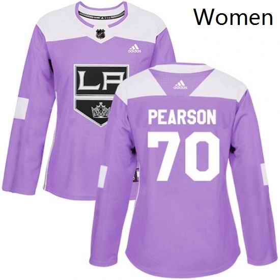 Womens Adidas Los Angeles Kings 70 Tanner Pearson Authentic Purple Fights Cancer Practice NHL Jersey